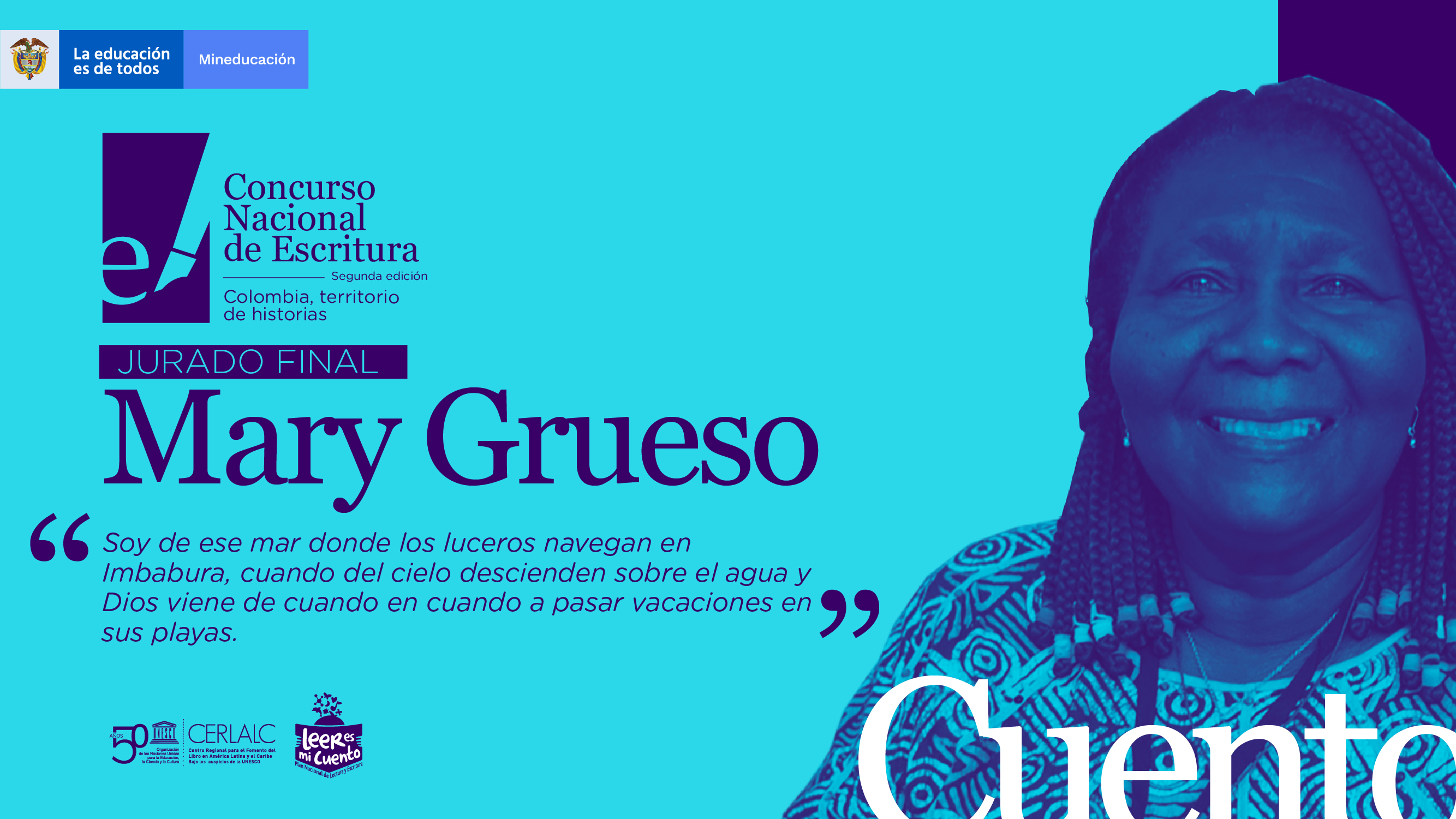 Imagen de Mary Grueso intervenida por el Concurso Nacional de Escritura